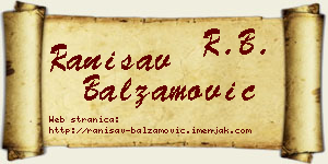 Ranisav Balzamović vizit kartica